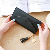 Cartera Larga De Mujer 2025 Moda En Cuero PU Suave Negro Luz Gris Rojo Con Cierre De Cremallera Sección Longitud Clutch Bolsa Moneda - details 3