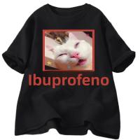 Camiseta Unisex De Algodón Bretona Con Meme Del Gato I Buprofen Camiseta Gráfica Divertida Para Amantes De Los Gatos Manga Corta Estilo Casual Para Todas Las Estaciones - details 3