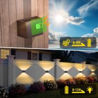 Solar Wall Sconce 3000K Luz Blanca Cálida Para Exterior Ángulo De Choque Superior E Inferior Luz Solar Para Jardín Porche Camino Garage - details 15