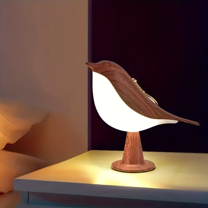 Lámpara De Noche LED Táctil Recargable Para Dormitorio Iluminación Interior Lámpara De Escritorio Madera 3 Colores Decoración De Lámpara De Cama - 1