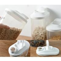 Contenedores De Almacenamiento De Alimentos Con Tapa Organización De Cocina Y Panadería Caja De Alimentos Pila De Plástico Blanco Y Verde Para Arroz Y Alimentos Sólidos - details 7