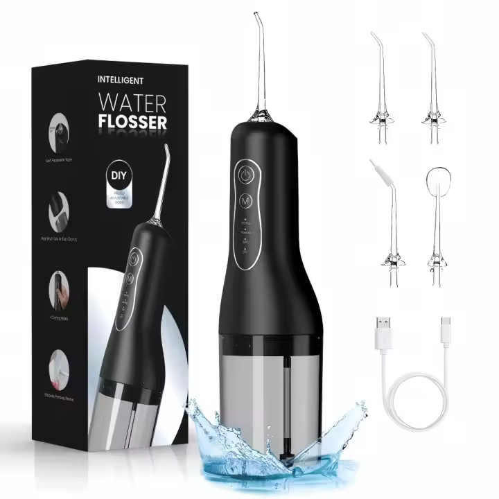 Cecodadi - Irrigador Dental Portátil Recargable [4 Modos + 4 Puntas] | Batería 30 Días, IPX7, 260ml | Limpieza Profunda para Hogar, Viajes y Aventuras - 1