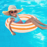 Anillo de natación inflable grueso de rayas retro, anillo de natación para piscina de playa al aire libre de verano, adecuado para adultos - details 3