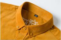 Camisa Larga De Manga Para Hombre Algodón Puro Corduroy Retro Resistente a Rasguños Y Desgaste Ropa Casual Social Diaria - details 5