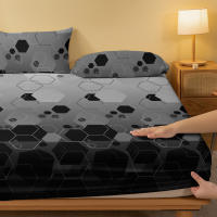 Sábana Ajustada Moderna Y Simple De Geometría Imprimida Mate Sin Almohadillas Cobertor De Cama Para Dormitorio Material Poliéster 100% - details 3