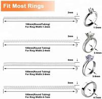 Ajustador de tamaño de anillo, clip protector de anillo, tensor invisible, transparente, para anillos sueltos, juego de 4 tamaños, paquete de 4 - details 2
