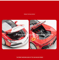 Modelo De Coche De Escala 1:32 Ferrari SF90 En Aleación Con Sonido Y Luz Vehículo De Retroceso Para Juguete Decorativo De Niños - details 8