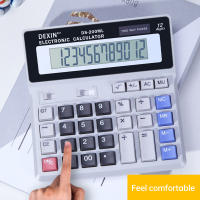 Calculadora De Escritorio 12 Dígitos Pantalla LCD Solar Y Batería Botones Grandes Calculadora Contable Con Fondo Antideslizante Para El Hogar - details 0