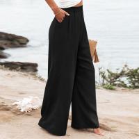 Pantalones Anchos Para Mujer Cintura Alta Elástica Trasera Negocios Casual Largo Pantalones Regulares De Pierna Recta Para Otoño/Invierno - details 16