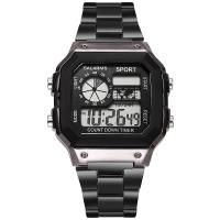 Reloj Deportivo De Lujo Para Hombre YIKAZE Con Correa De Acero Inoxidable Resistente Al Agua Y Luz LED Mostrador Digital Estilo Militar - details 11