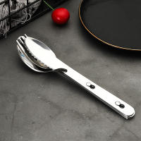 Set De 3 Piezas De Utensilios De Acero Inoxidable Plegables Para Camping Y Cocina Incluye Cuchillo Cuchara Y Vaso No Desechables - details 6
