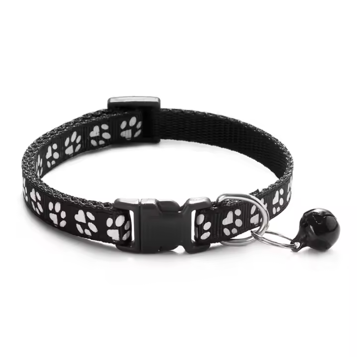 Collar De Gato Con Campana Y Estampado De Perro En Varias Colores Collar De Cuerda Para Gatos Suministros Para Mascotas - 1