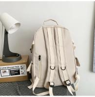 Mochila multifuncional de nailon para estudiantes, mochila de gran capacidad con cremallera, de Color sólido, a la moda e informal, para viajes y escuela 1 - details 5