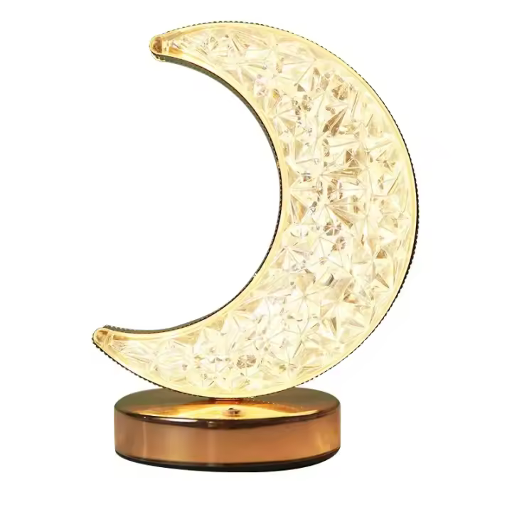 Lámpara Nocturna De Mesa LED KDULIT Para Dormitorio Decoración De Habitación Para Niñas Control Táctil Con Luz USB Lámpara Ambiental 3D De Luna - 1