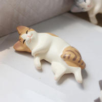 6pcs Figuras De Gato Dormido Kawaii En Resina Miniatura Decoración Para Hogar Y Estudio Mini Figuras De Arte Para El Hogar - details 4
