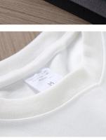 Camiseta De Algodón Puro Blanco GSM 500/300g De Gran Resistencia Cuello Redondo Manga Corta Tees De Tres Agujas Para Hombre - details 12