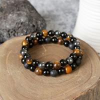 Pulsera de triple protección, Ojo de Tigre, obsidiana negra, hematita para protección y sanación de equilibrio - details 1