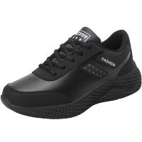 Zapatillas De Correr Para Mujer 2024 Cuero Ligero Y Cómodo Negras Antideslizantes Zapatillas Casuales Con Cordones Para Deporte Al Aire Libre - details 5
