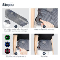 Cinturón calefactor de grafeno, masajeador de cintura inteligente con vibración cálida y gas, cinturón de masaje con compresas calientes de tres velocidades - details 9