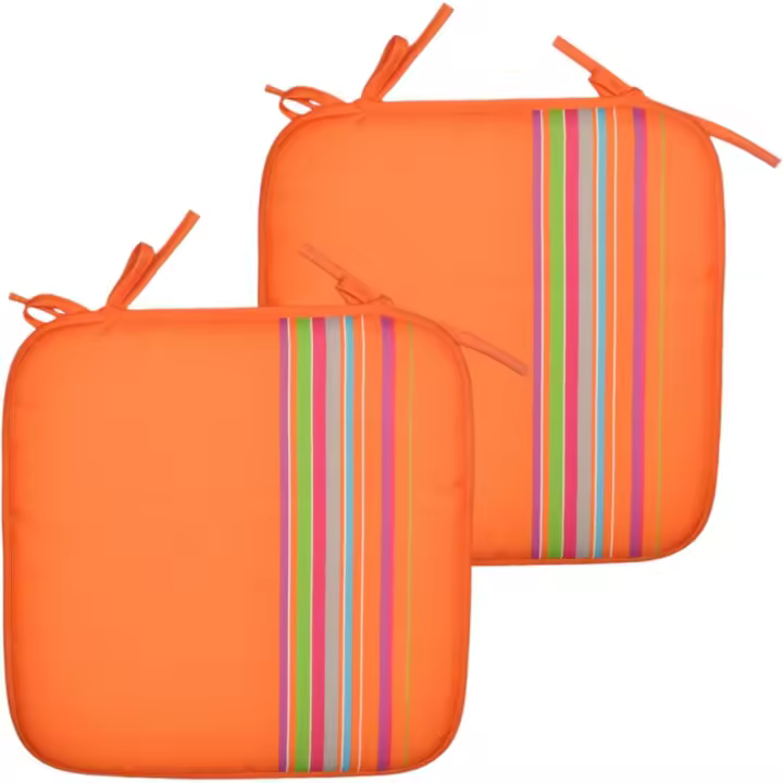 COSHANO Cojines Acolchados para sillas de Cocina, cojin para terraza, jardín, balcón, Comedor. Tamaño 38x38cm. (Naranja 2 Pzas) - 1