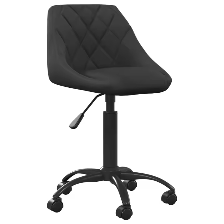 vidaXL Silla de oficina de terciopelo negro - 1