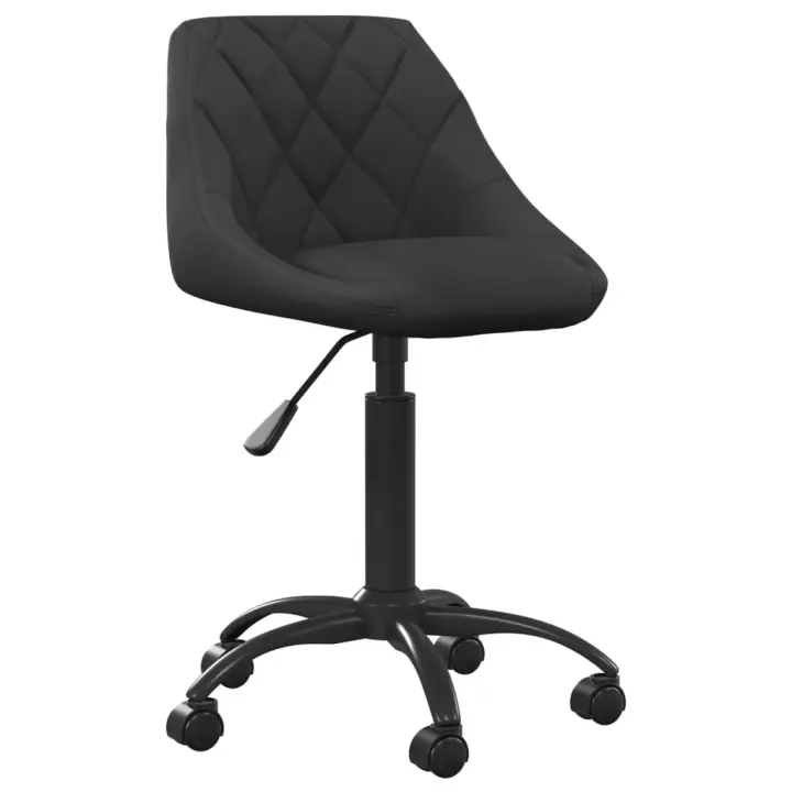 vidaXL Silla de oficina de terciopelo negro - 1