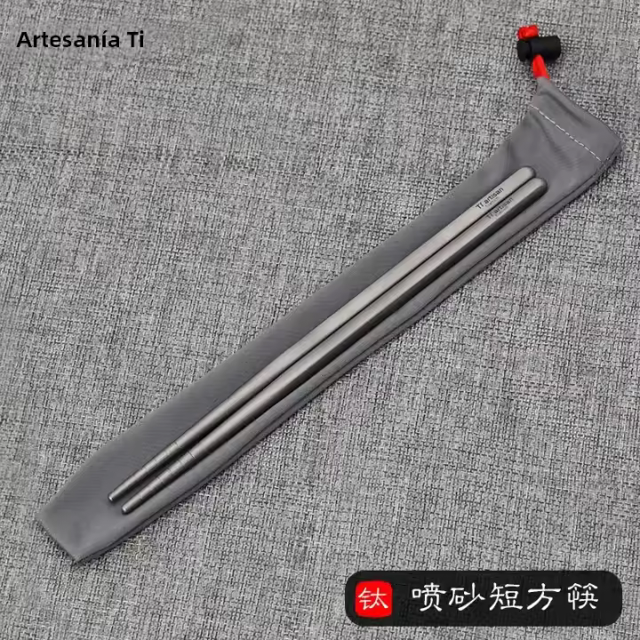 Tiartisan Cutlería De Titanio Ultraligera Para Camping Y Senderismo 195mm/230mm Palillos Huecos Para Exterior No Desechable - 1