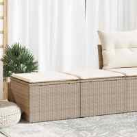 vidaXL Set sofás jardín y cojines 2 pzas ratán sintético acacia beige en color beige y gris/Gris claro/Negro y crema y más | acolchados duraderos para sofás de jardín terraza exterior - details 6