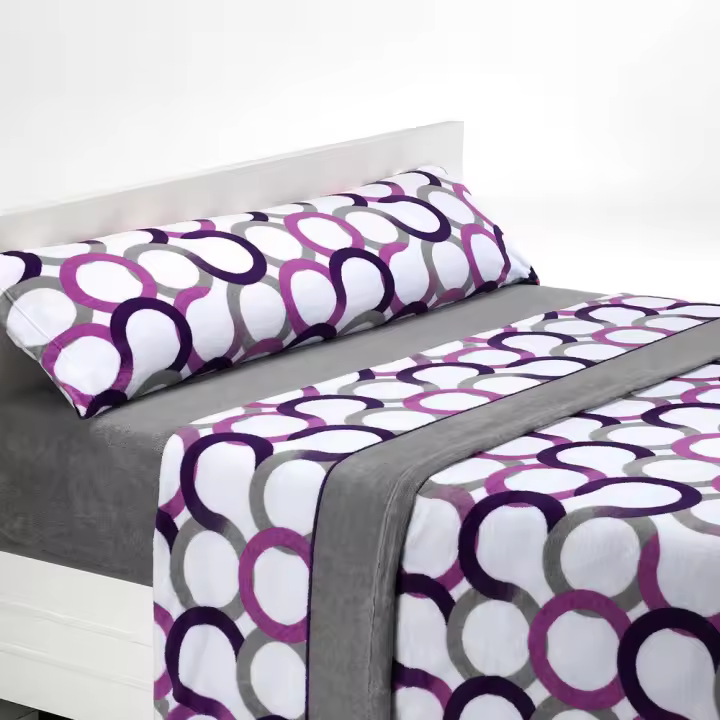 SABANALIA - Juego de sábana de coralina Aros (Disponible en varios tamaños y colores) - Máximo confort y protección contra el frío - 240 grs/m² - 100 % Microfibra de Poliéster - 1