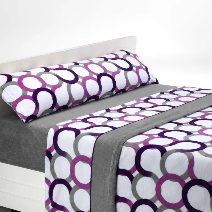 SABANALIA - Juego de sábana de coralina Aros (Disponible en varios tamaños y colores) - Máximo confort y protección contra el frío - 240 grs/m² - 100 % Microfibra de Poliéster - 1