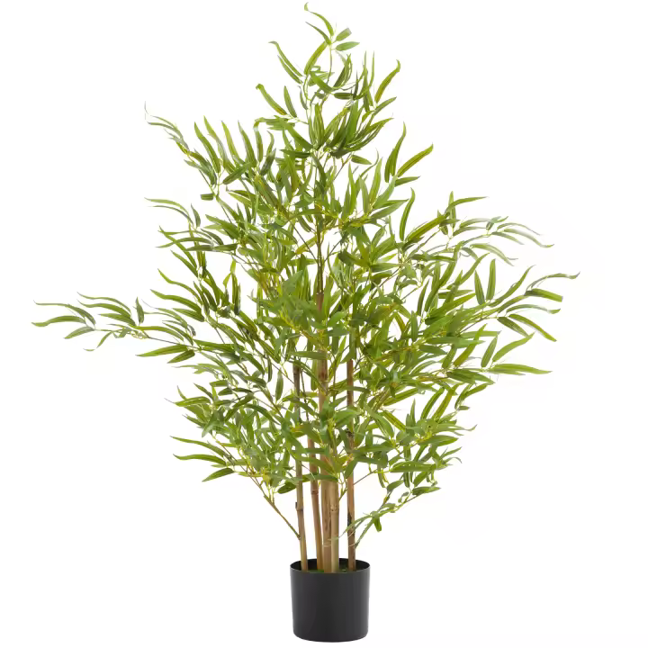 Tectake - Árbol de bambú artificial BAMBOSA, con textura realista, Árbol de bambú artificial de gran volumen, Hojas y ramas detalladas con textura realista, Maceta estable de material resistente - 1