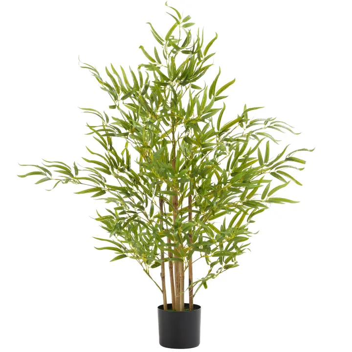 Tectake - Árbol de bambú artificial BAMBOSA, con textura realista, Árbol de bambú artificial de gran volumen, Hojas y ramas detalladas con textura realista, Maceta estable de material resistente - 1