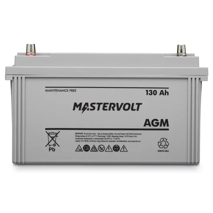 Mastervolt Batería AGM 12V / 130Ah Durabilidad y Rendimiento Solar Náutica Vehículos Recreativos - 1