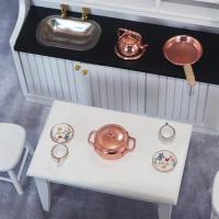 Set De 3 Piezas Para Muñecas 1:12 Casa De Muñecas Miniatura Sartén De Bronce Olla Cocina Utensilios De Cocina Accesorios Para Muñecas - details 4
