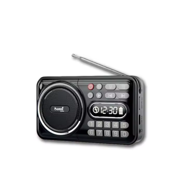 Radio Portátil SAMI RS-12604  Multimedia FM Digital Recargable 1200mAh – Radio de Emergencia con Grabadora , USB/SD y Bluetooth - 1