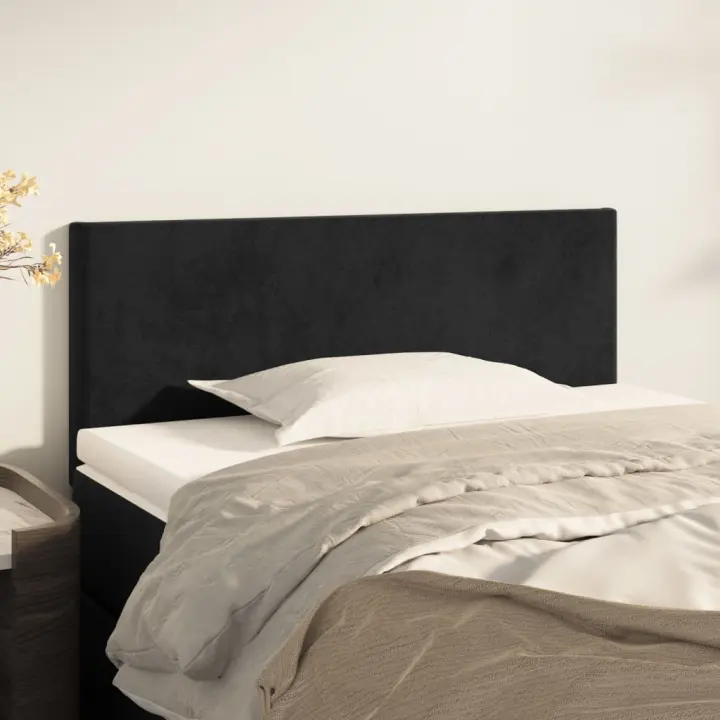 vidaXL Cabecero de terciopelo negro 90x5x78/88 cm - 1