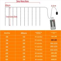 Luces De Cortina LED Con Control Remoto Y Enchufe USB 8 Modos Para Decoración De Hogar Pared Ventana Jardín Fiesta Boda Navidad - details 16