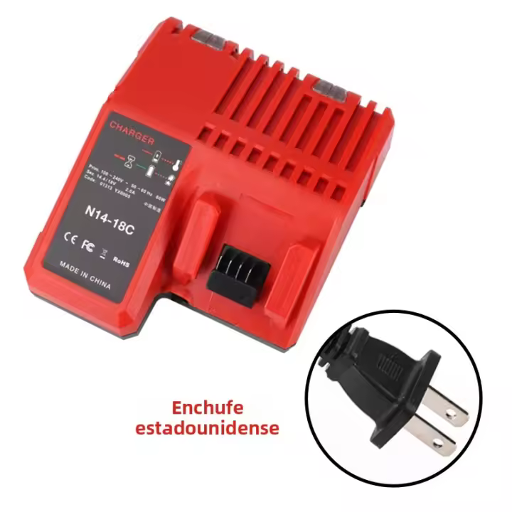 Cargador De Batería Multi-Voltaje Para Milwaukee M18 14.4V 18V Li-ion Compatible Con Modelos 48-11-1815 48-11-1820 48-11-1840 48-11-1850 48-11-1828 - 1