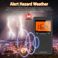 Radio Portátil De Meteorología FM AM NOAA Emergencia Con Alarma De Alerta Climática Y Reloj Mini Radio De Mano Con Búsqueda Automática De Canales - details 2