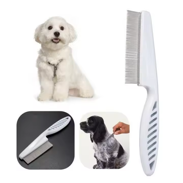 Peine Para Gatos Y Perros De Acero Inoxidable Herramienta De Peluquería Para Pelaje Corto Y Largo Eliminador De Pelo Y Pulgas - 1