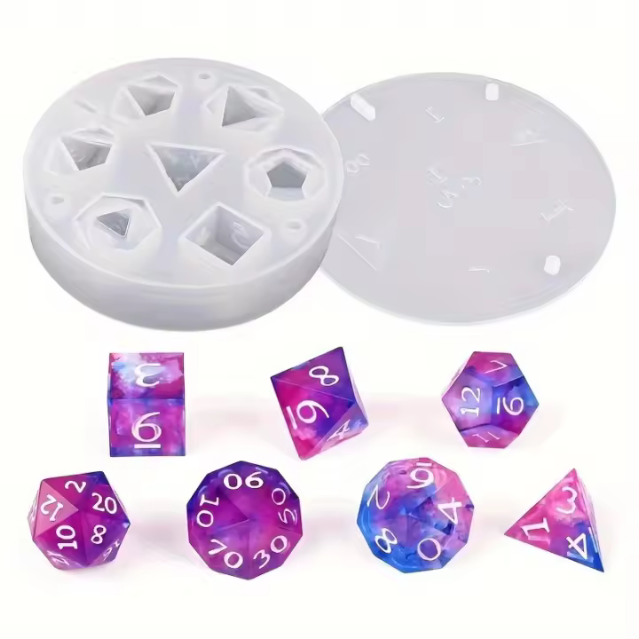Molde De Dados Personalizados DIY Con 7 Cavidades Borde Afilado En Silicona Regalo Perfecto Para RPG - 1