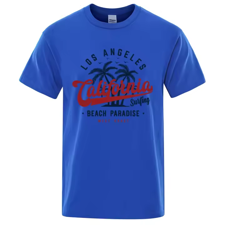 Camiseta Hombre Los Ángeles California Playa Paraftaria Verano Talla Grande Transpirable Moda Casual Cuello Redondo Protección Solar Secado Rápido - 1