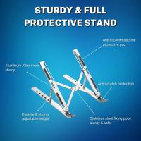 Adjustable Laptop Riser with Storage Bag, Non-Slip Silicone Pads, 6 Eye Levels, 10" to 15.6", Aluminum Stand, Foldable Laptop Holder - details 2