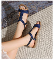 Nuevos zapatos de playa de alta gama de verano, ligeros, de lujo, a la moda, con diamantes de imitación, zapatos casuales para mujer, sandalias planas con banda elástica y punta con clip - details 20