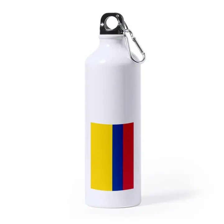 MERCHANDMANIA BIDON GRANDE 800 ML ACERO INOXIDABLE bandera colombia pais gobierno colombiano deporte deportivo con mosqueton botella - 1