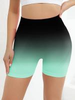 Shorts De Yoga Para Mujer Cintura Alta Sin Costuras Ombre Scrunch Para Ejercicio Correr Y Gimnasio Material De Poliéster - details 14
