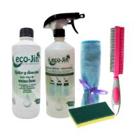 PACK de limpiador ECOJIN LABONCLER + Difusor + Cepillo Textil Especial Mascotas + Bayeta de Microfibra +  Estropajo con Esponja  Lote de Quitagrasas y Quitamanchas  Ahorro garantizado  Limpiaybrilla Marca: EcoJin LABONCLER. CUIDATE CON ECOJIN sin toxicos - details 0
