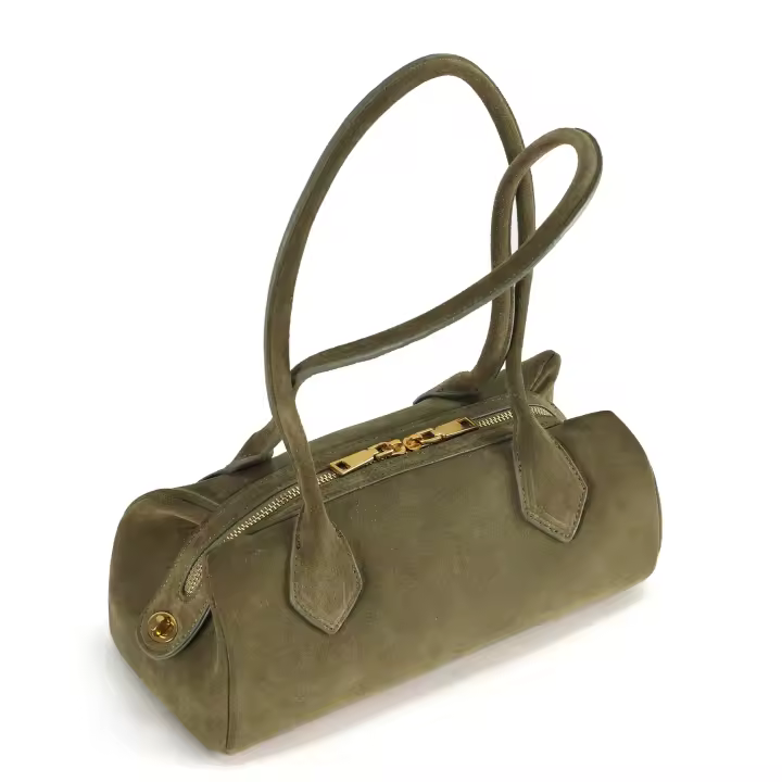 Bolso De Hombro Para Mujer De Cuero Sintético Grande Capacidad De Almacenamiento Estilo Lujo En Verde Con Bandeja Larga - 1