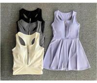 Falda De Tenis Casual Con Cierre Por Medio Zapado Ropa Deportiva Antideslizante Alta Cintura Ajustada Golf Yoga Vestido De Mujer - details 0