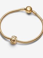 Pandora - Charm de clip with Corazones-Baño de Oro de 14K - details 1